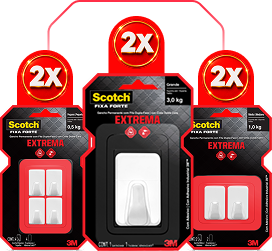 Gancho Scotch® Fixa Forte Fixação Extrema Branco
