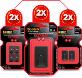 Gancho Scotch® Fixa Forte Fixação Extrema Preto